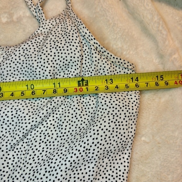 Abercrombie & Fitch Dress Small White Black Dots Viscose Spaghetti Strap Retro - Picture 15 of 16